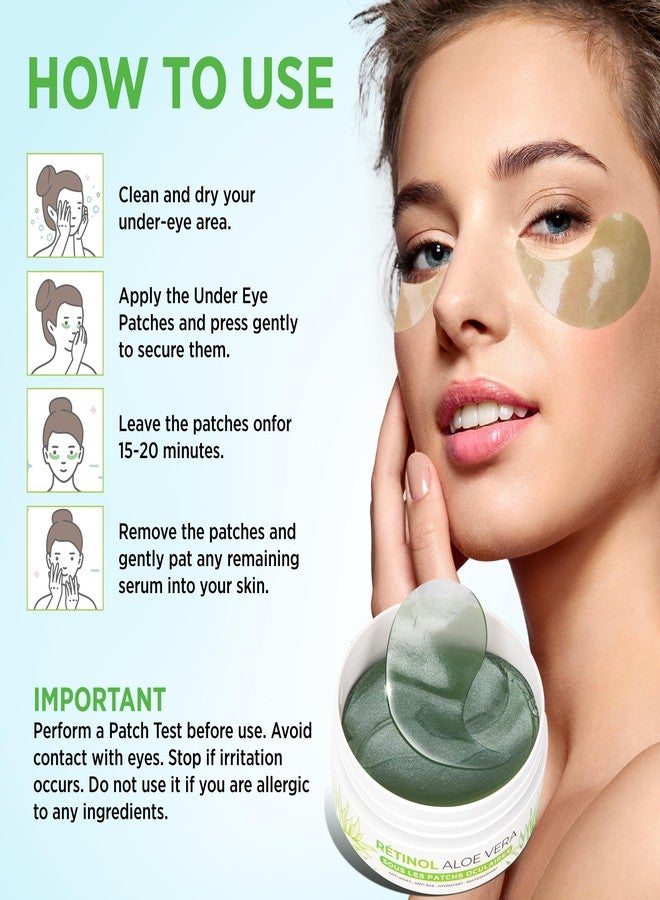 VELAMO ADVANCED Under Eye Patches: Aloe Vera Under Eye Mask for Dark Circles - Retinol Eye Patches for Wrinkles and Puffiness - Under Eye Bags Dark Circles Treatment for Women and Men 60 Pcs - Image 4